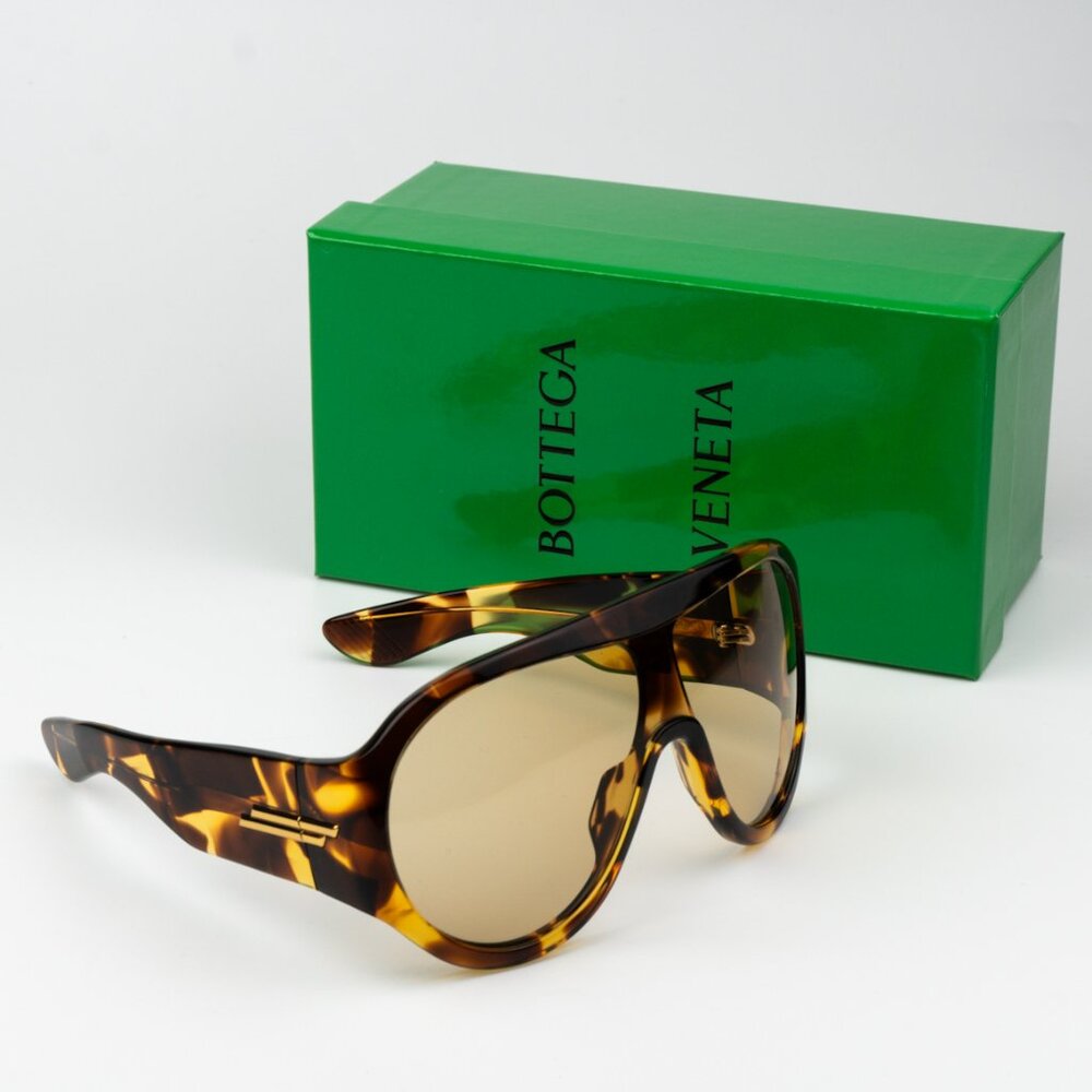 NEW Bottega Veneta BV1345S 002 Dark Havana Brown Pilot Unisex Sunglasses